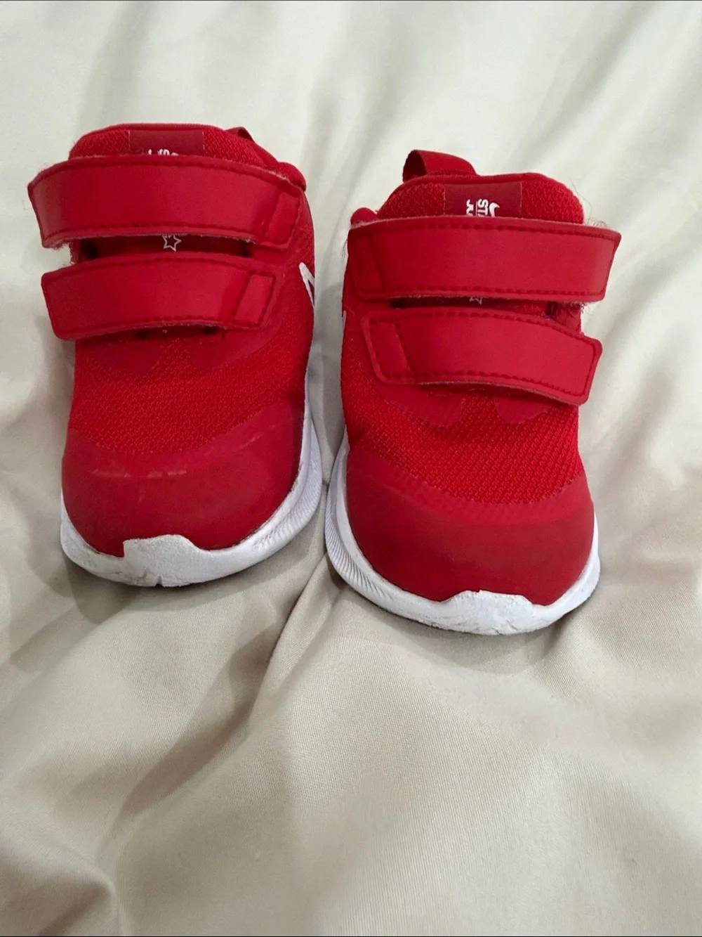 Nike Red and White Toddlers' Velcro Athletic Shoes
